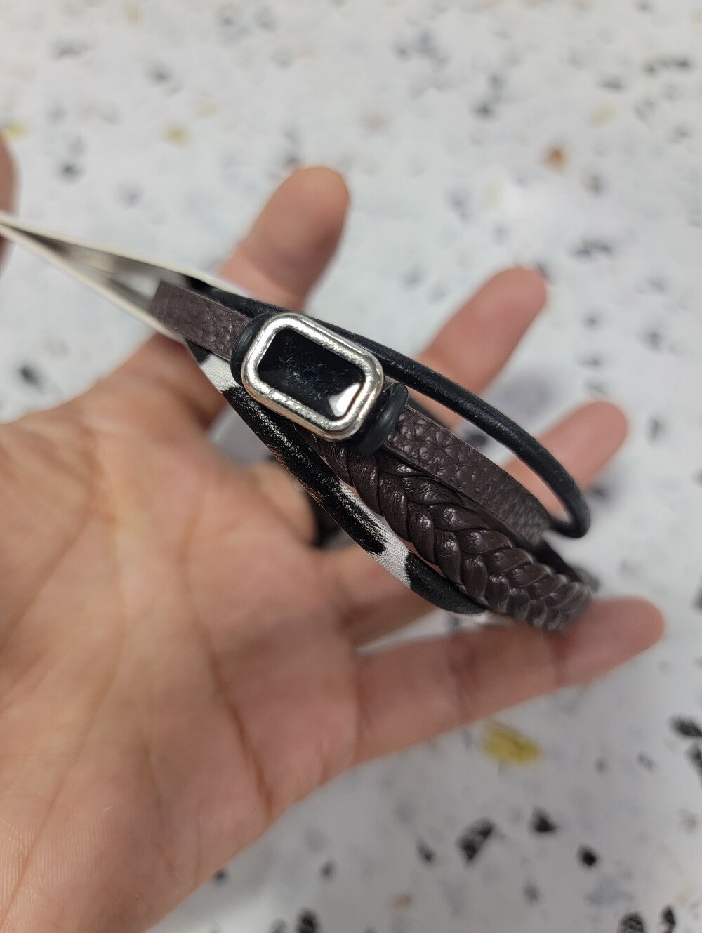 Women’s Braided Leather Accent Bracelet - Brown